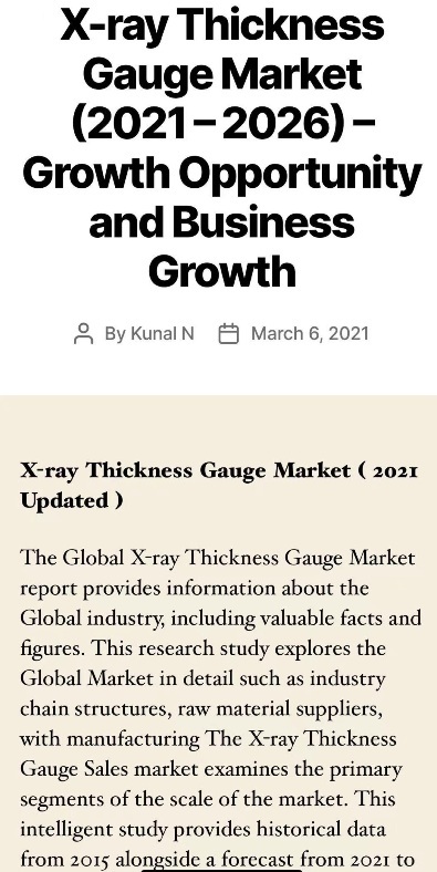 《全球X射线测厚仪市场分析报告(2021-2026)》之洛阳瑞清科技(图1) 《全球X射线测厚仪市场分析报告(2021-2026)》之洛阳瑞清科技(图1)